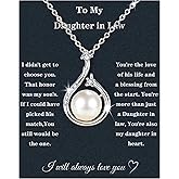 Christmas Gifts For Daughter In Law Necklace 925 Sterling Silver Daughter In Law Gifts From Mother In Law Birthday Gifts With Message Card &Gift Box