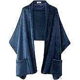 Keyocean Fleece Wrap Shawl with Large Front Side Pockets for Fall Winter