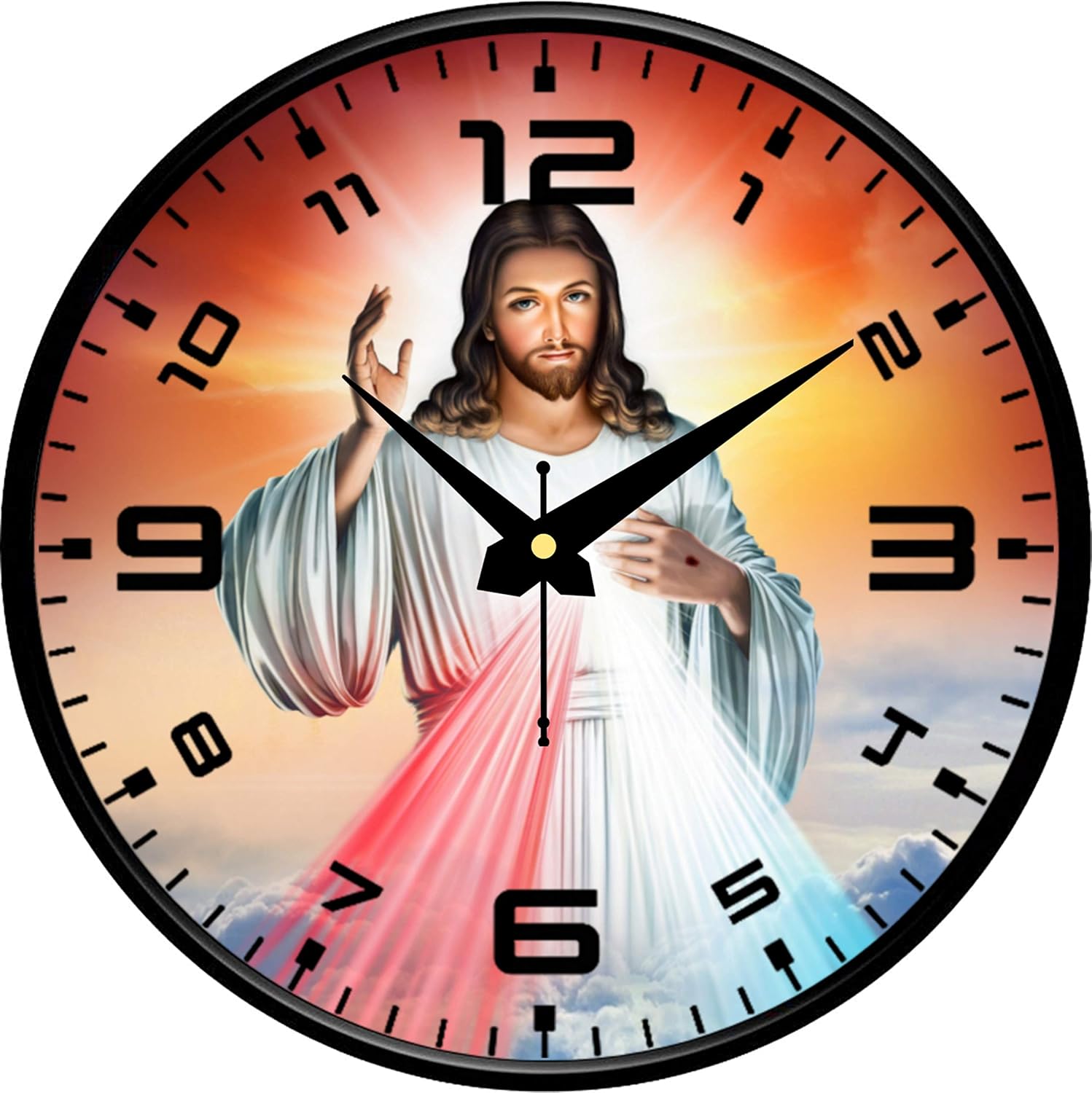Buy Riya Collection Designer God Jesus Round Wall Clock for Home