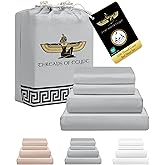 THREADS OF EGYPT 100% Egyptian Cotton Sheets Queen Size | 1200 Thread Count | CEA Gold Seal Certified | Heavyweight & Ultra Smooth Finish | Cooling for Hot Sleepers | 18" Deep Pocket [Grey]