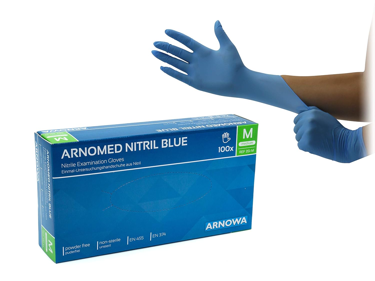 ARNOMED Disposable XL Hair Nets – Pack Of 100 Blue PP Nets, 55cm Circumference For Kitchen, Medical, Food Industry