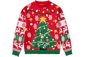 Kimoda Girls Kids Ugly Christmas Sweater Winter Funny Knitted Xmas Pullover Long Sleeve Top 7-14 Years