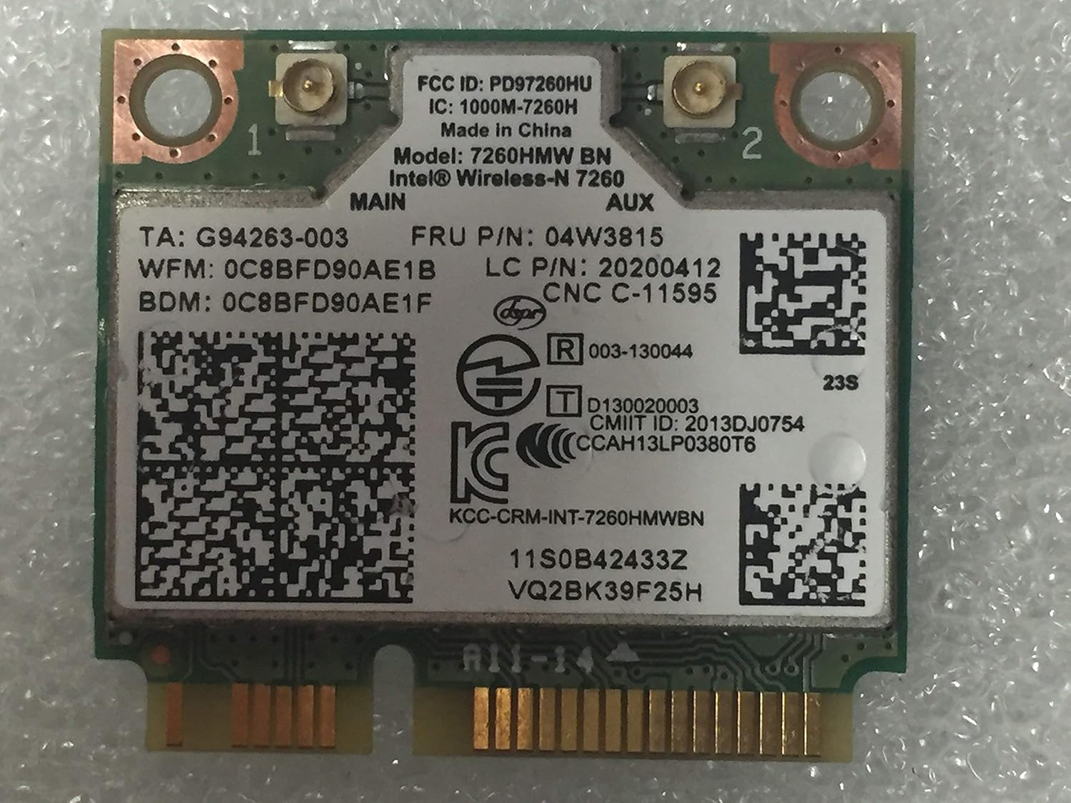 Amazon Com Dual Band Wireless N 7260 7260hmw Bn Wifi Plus 4 0 Bt Bluetooth Adapter Card For Lenovo Fru 04w3815 04x6010 Computers Accessories