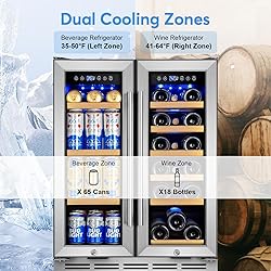 Wine and Beverage Refrigerator with Glass