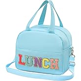 LUCKIPLUS Lunch Bag for Women Personalized Insulated Lunch Box for Adults with Adjustable Shoulder Strap Cute Reusable Freezable Lunchbox Cooler Tote for Office Work Picnic Beach (Blue)