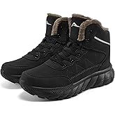 Flykylin Mens Winter Snow Boots: Insulated Warm Fur Lined Non Slip Outdoor Shoes for Hiking Walking