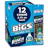 BIGS Sunflower Seeds, Hidden Valley Zesty Ranch Flavor, 2.75 oz. (12-pk) | Good source of protein, 9g protein &amp; 3g fiber per serving; Hidden Valley Zesty Ranch flavor; great for baseball games