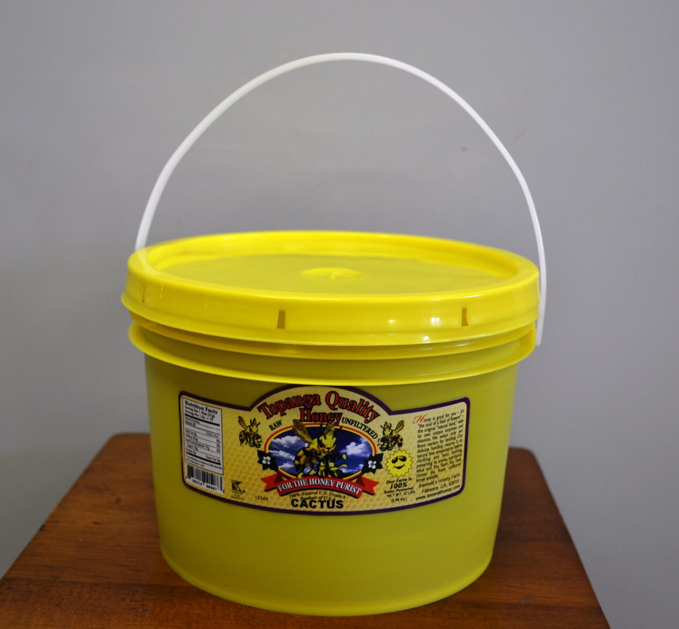 1 Gal (12lbs) Topanga Quality Honey (Cactus Floral Source) Raw, Unfiltered, Unpasturized, Best Quality, All Natural, Kosher