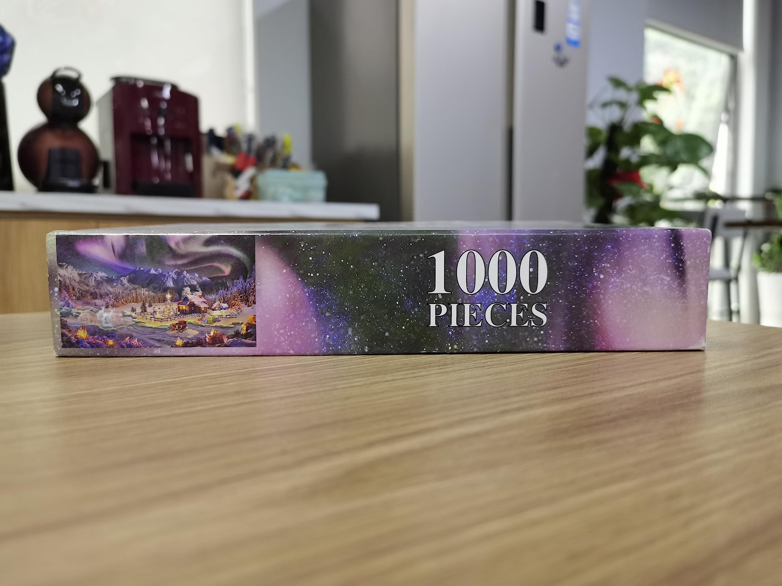 Lavievert Jigsaw Puzzles 1000 Piece Christmas Wonderland Puzzles for Adults - Snowy Night, Aurora, Christmas Tree, Snowman, Sleigh, Ice Sculpture & Milu Deer