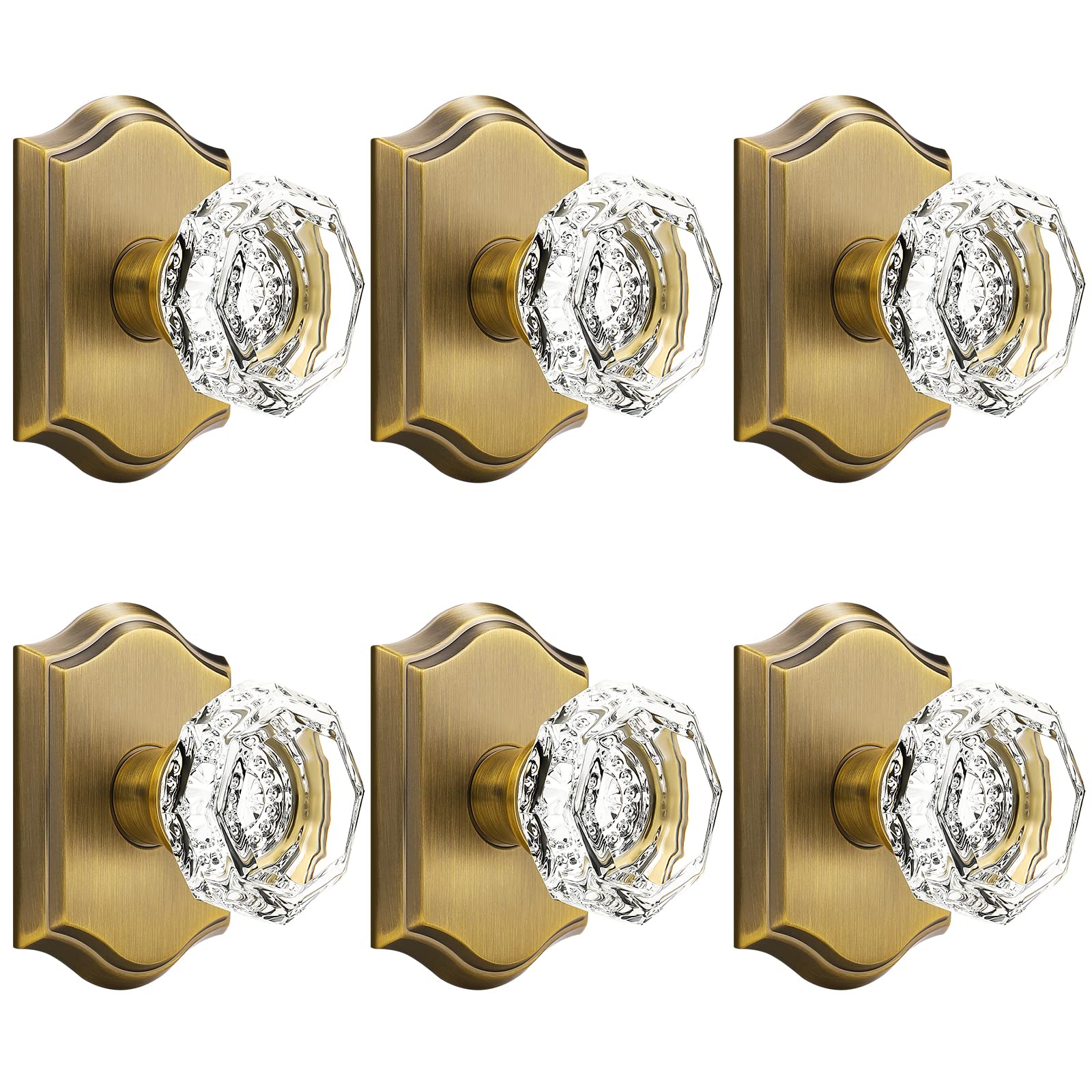 Orger Crystal Interior Half-Dummy Door Knobs for