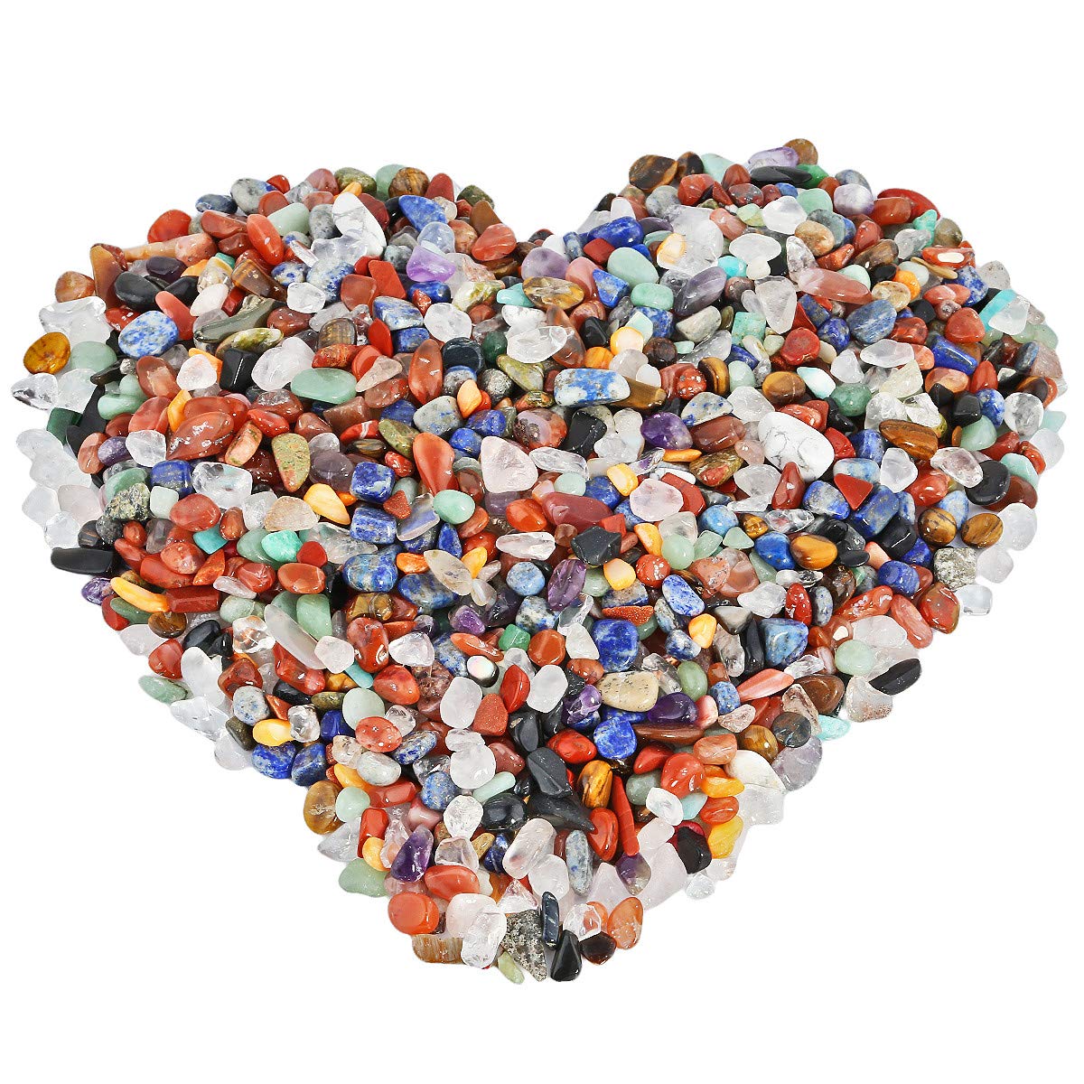 Nupuyai 1 lb Tumbled Assorted Crystal Chips Stone, Crushed Irregular Shape Healing Reiki Crystal Stone for Home Decoration