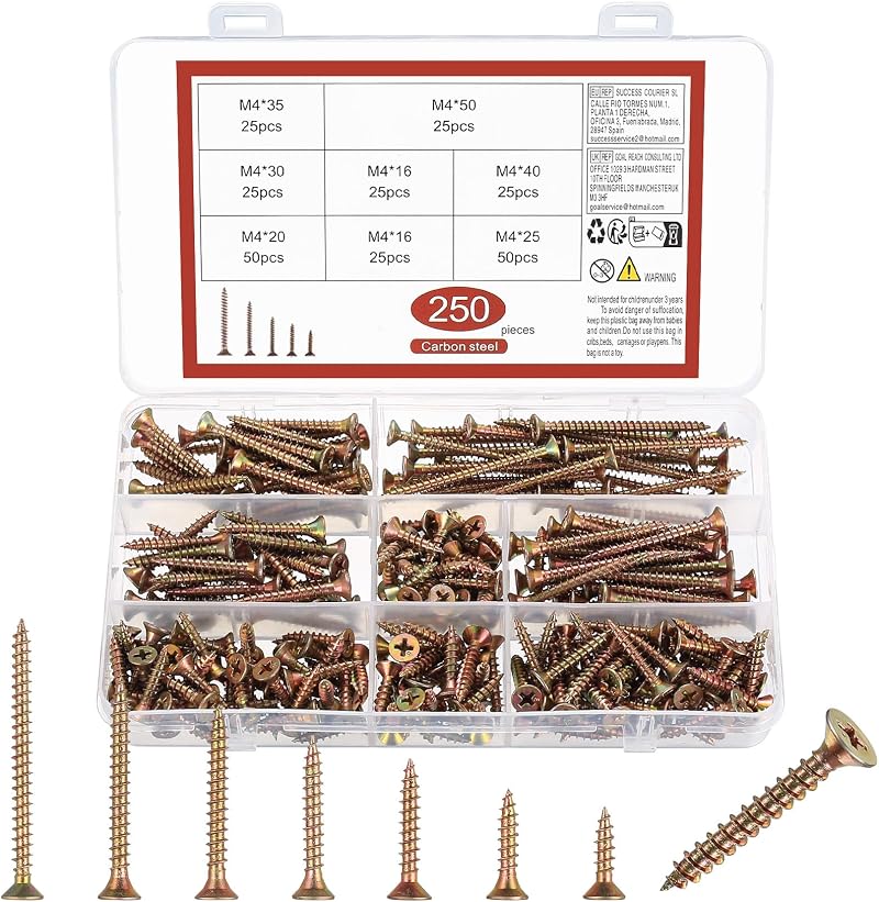 ZWFSDM Color Zinc Plated Carbon Steel Self-Tapping Screws Wood Metal Plastic M4