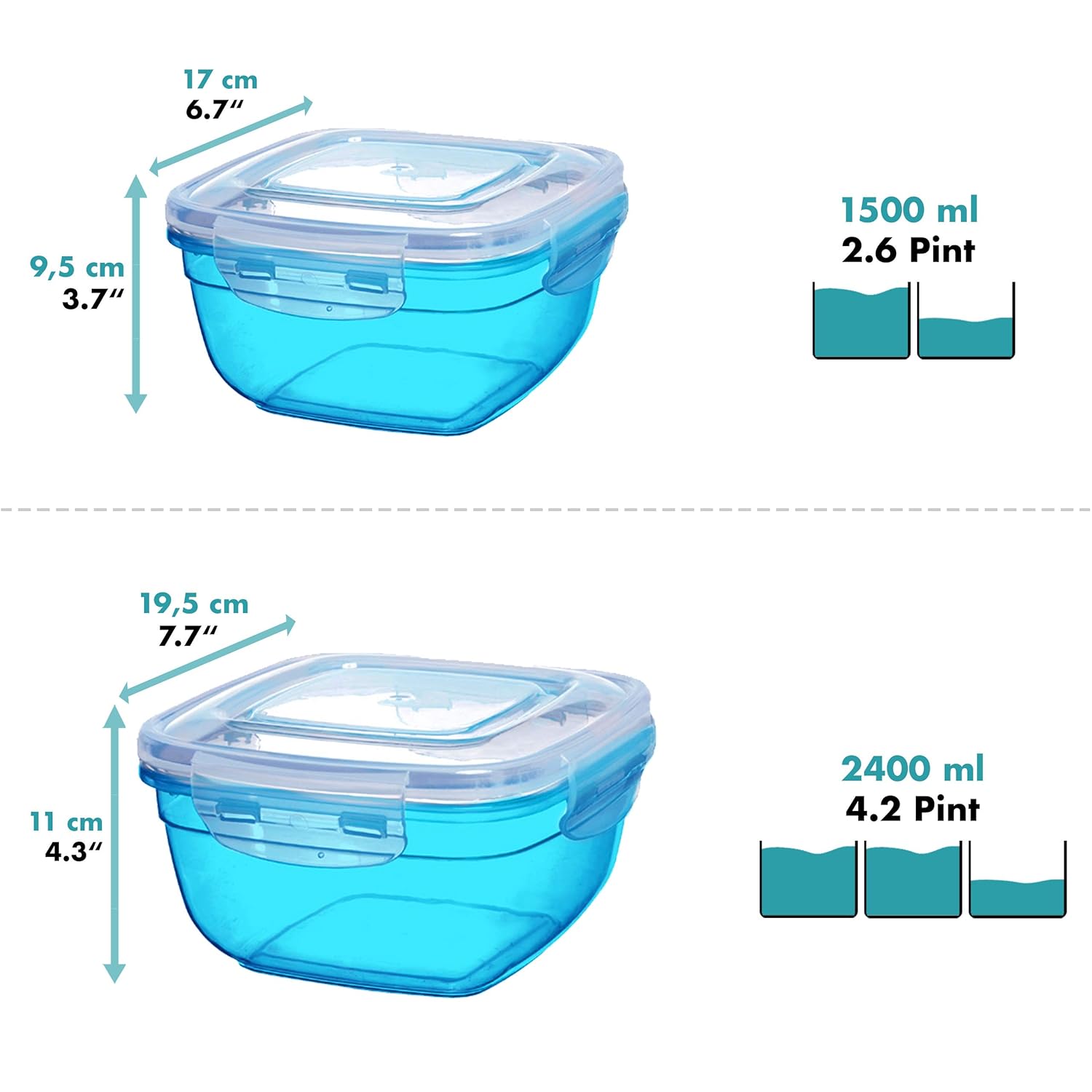 Grizzly Frischhaltedosen Set Vorratsdosen mit Deckel 100% Luft-und