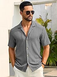 HOTake Men's Summer Beach Shirts Casual Short