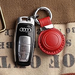 Jayanes Genuine Leather AirTag Holder Keychain