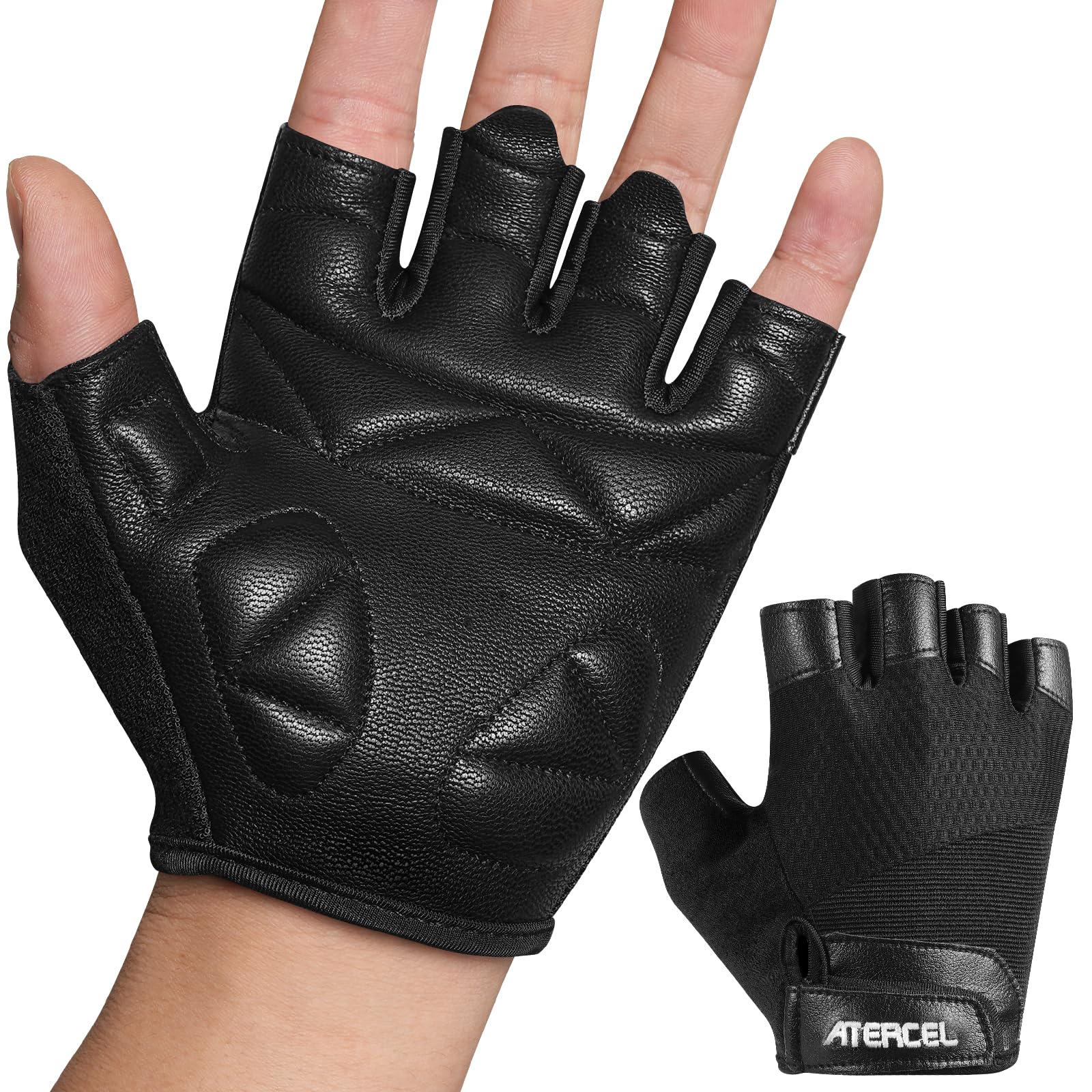 ATERCEL Premium Leather Workout Gloves, Ideal for Men and Women, Suitable for Weightlifting, Gym, Cycling