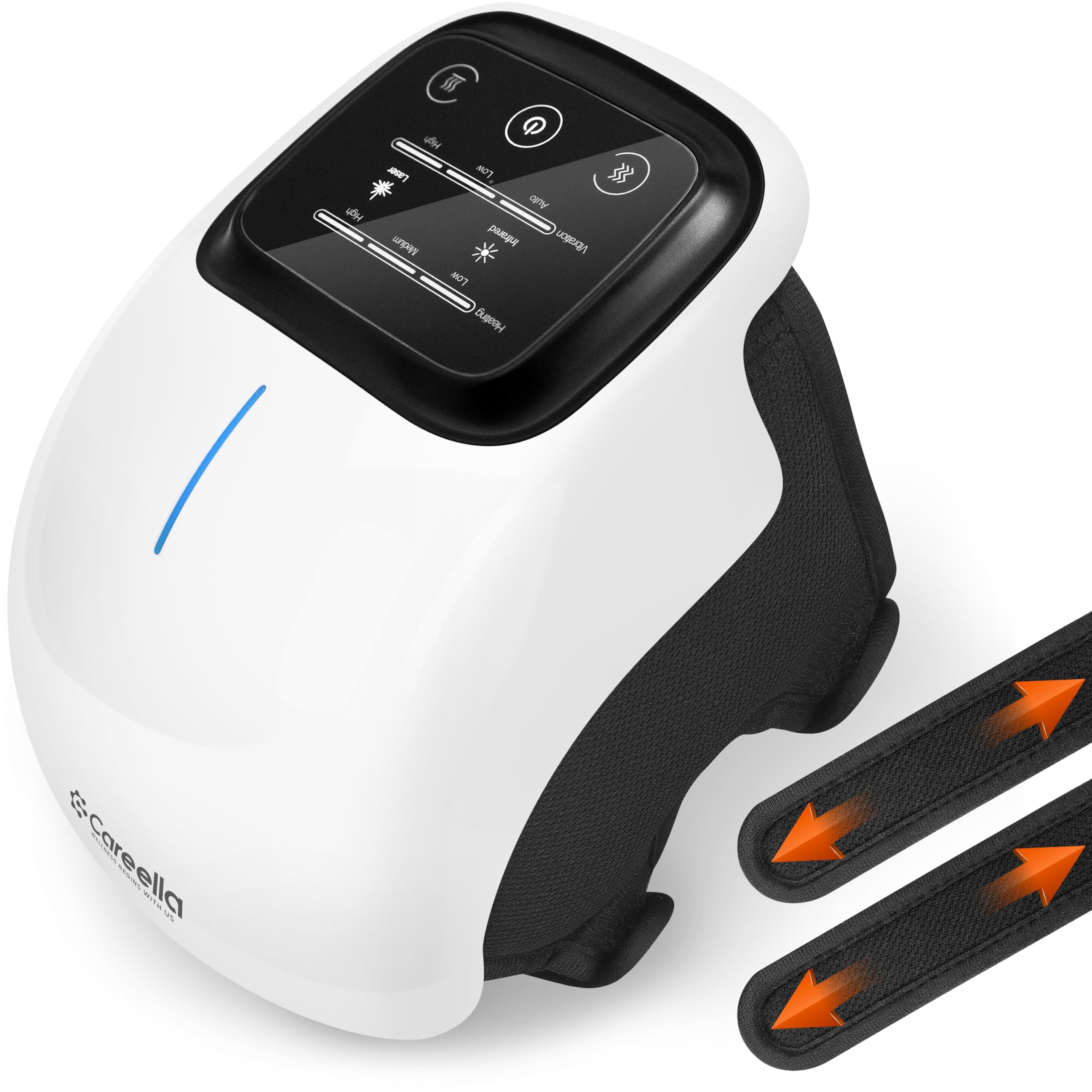 Photo 1 of Careella Advanced Wireless Knee Massager – Heated & Rechargeable Pad with Smart Vibration, Cordless Comfort Device & Gentle Light for Knees & Joints - XL Size Adjustable Brace - Portable Relaxation