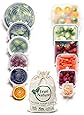 True Nature Silicone Stretch Food Covers 12-Pk - 100% Platinum-Cured Food Grade Silicon, BPA-Free - Flexible, Reusable, Durable & Expandable - Sustainable Bowl Lids/Microwave, Oven & Dishwasher Safe
