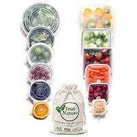 True Nature Silicone Stretch Food Covers 12-Pk - 100% Platinum-Cured Food Grade Silicon, BPA-Free - Flexible, Reusable…