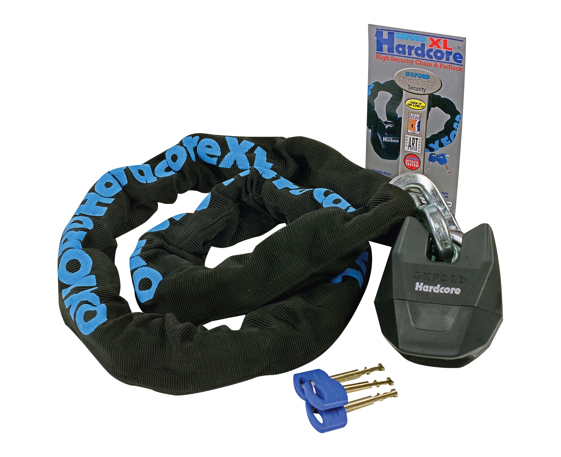 Oxford - Hardcore XL 13mm Square Link 2.0m Chain & 11mm Padlock