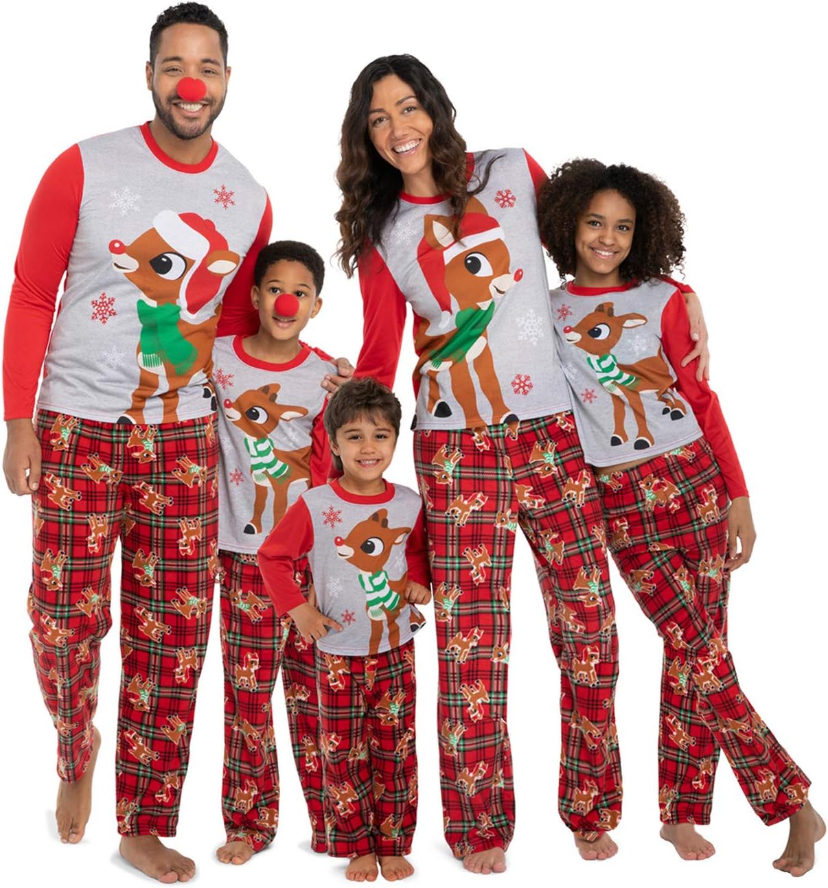Rudolph the Red Nosed Reindeer Christmas Holiday Family Sleepwear Pajamas Dad Mom Kid Baby (X-Large, DAD Rudolph)