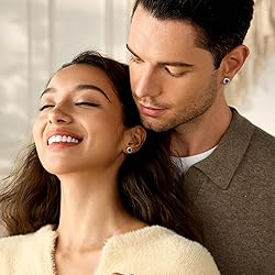 Hayoso Cubic Zirconia Stud Earrings for Women Men
