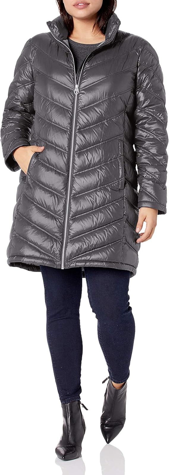 Calvin Klein Women's PlusSize ChevronQuilted Packable Down Coat Amazon.ca Clothing & Accessories