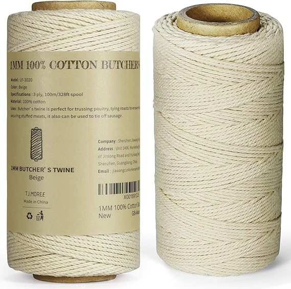TJ.MOREE Butchers Twine for Cooking, 3Ply 200m Food Safe Cotton Cooking
