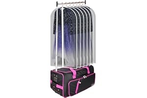 Dance Bag with Garment Rack,Dance Competition Garment Bags with Clothes Rack,Suitcase,Rolling Duffle for Travel, Wheeled Drop