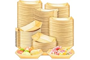 MotBach 350 Pack 1Lb Paper Food Boat Trays Disposable Paper Boat Plates Containers, Kraft Food Serving Trays Boats Baskets Bowls for Snack Fries Popcorn BBQ Hot Dog Sandwich Burger Dessert Taco Nacho