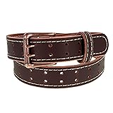 Men’s Classic Leather Belt, Double Prong Retro