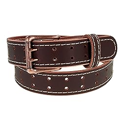 Men’s Classic Leather Belt, Double Prong Retro