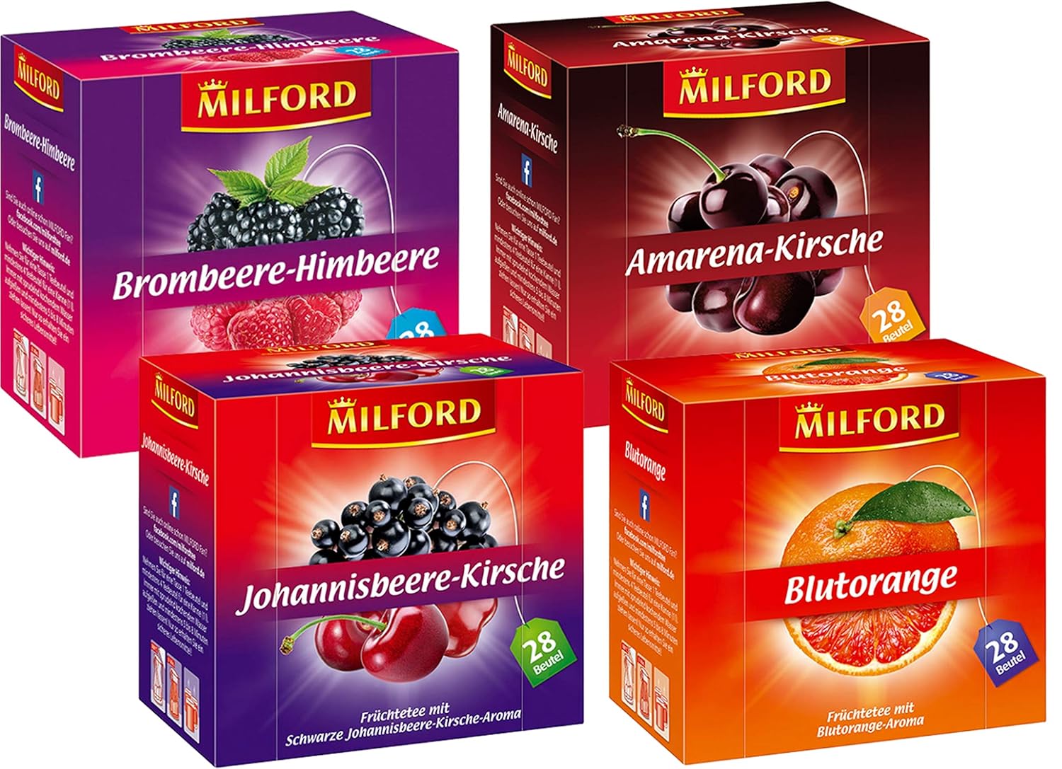 Milford Früchtevielfalt | Set 01 | 4 verschiedene Sorten | Brombeere ...