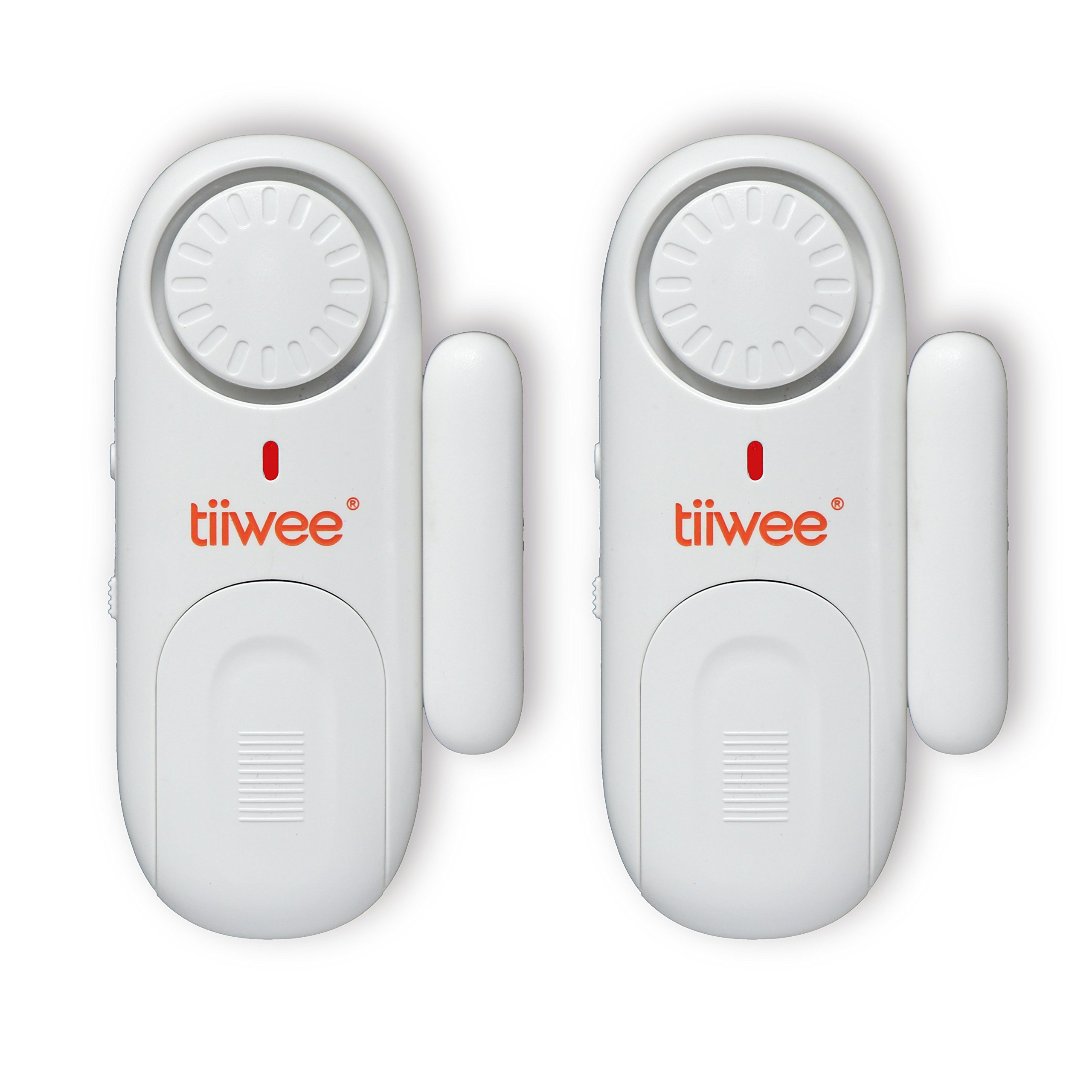 Tiiwee Door Alarm Sensors 120dB – Set of 2 Door or Window Open Contact Burglar Alarm for Your Home – 4 Modes – Easy to Install