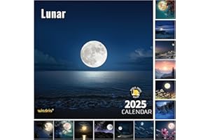 WINDRIO 2025 Wall Calendar,Calendar 2025, January 2025 - December 2025, Wall Calendar Moon, 12" x 24" Opened,Full Page Months Thick & Sturdy Paper for Calendar Organizing & Planning