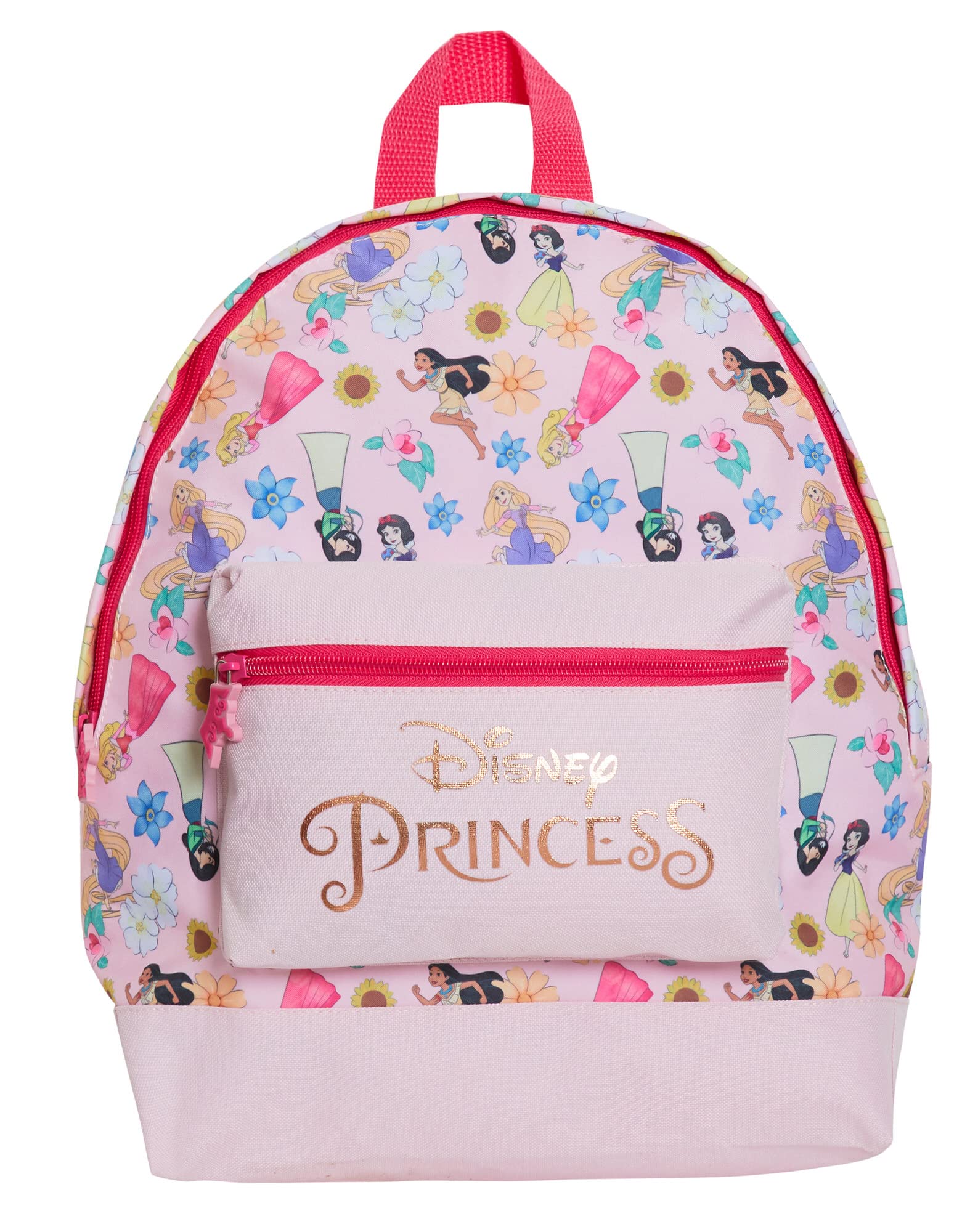 Disney Princess Backpack For Girls School Bag Large Premium Pink Rose Gold Travel Lunch Rucksack