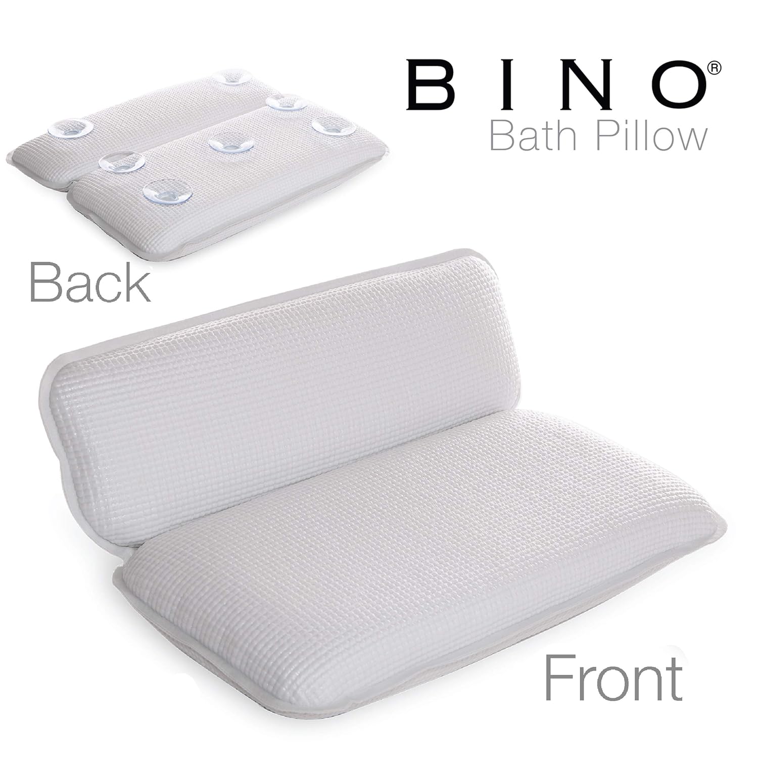 BINO NonSlip Cushioned Bath Pillow With Suction Cups