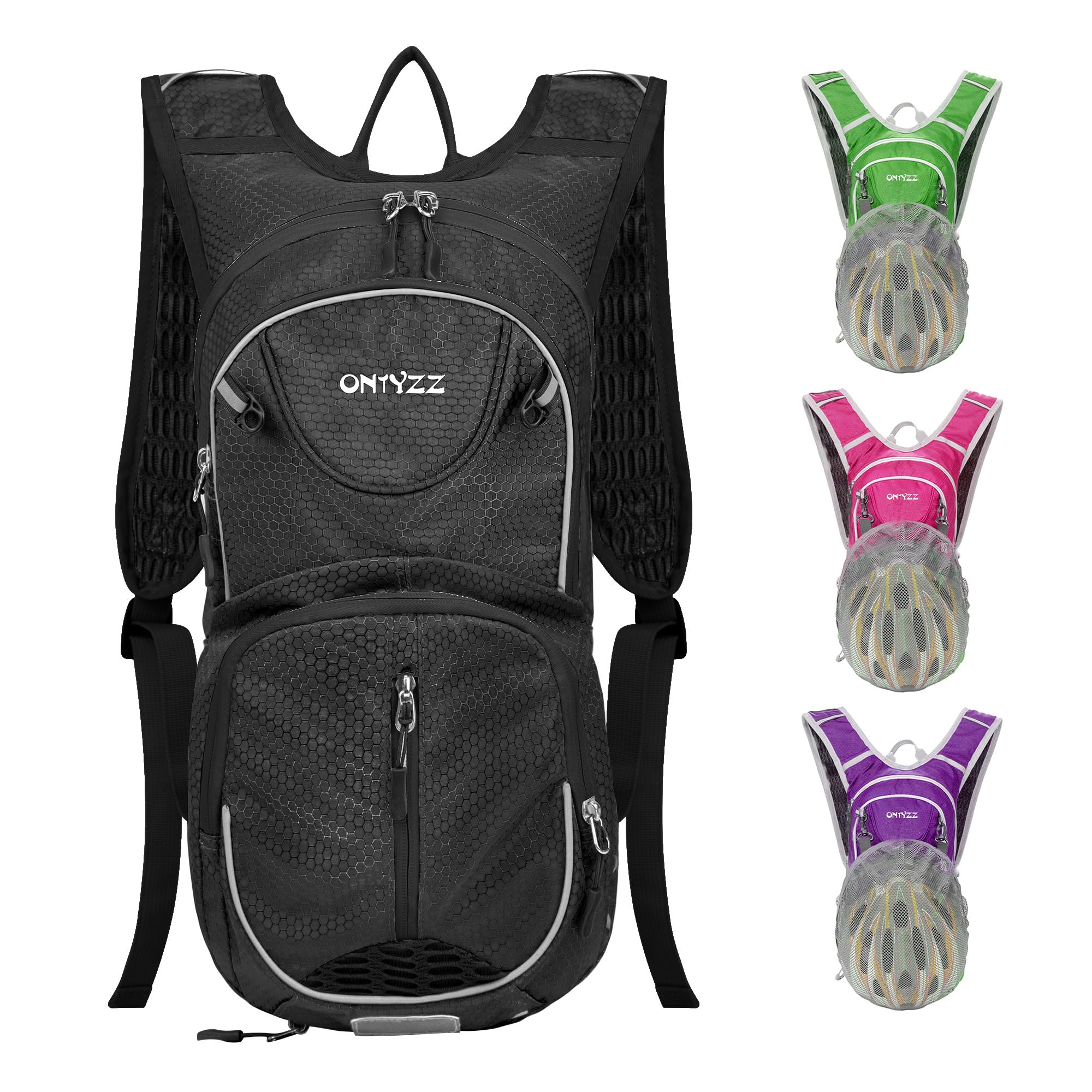 ONTYZZ Bicycle Backpack 12L Unisex Nylon Waterproof Sport Backpack for Fitness Running Hiking Climbing Camping Skiing Biking Trekking Cycling Rucksack Black