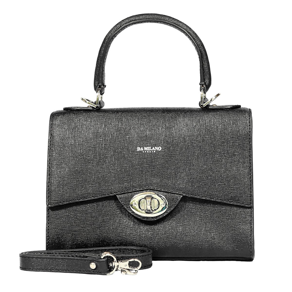 Milano Woven Clutch Handbag - Black