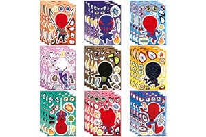 SILKTEM 36 Sheets Hero Stickers for Kid, Make a Face Sticker Sheets, Make Your Own Stickers Mix and Match DIY Craft