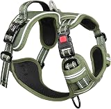 HEELE Dog Harness No Pull Front Back Clips Reflective Adjustable Size M Green view 7