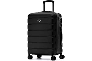 Flight Knight 24x16x10 Expandable Carry On Suitcase Hardside TSA Lock USB C Lightweight Luggage Silent Double Spinner Wheels Maximum Overhead Carry-On Bag For Virgin & South West Approved Airlines