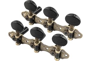 Musiclily Pro 3X3 Baker Style Classical Guitar Tuners Tuning Keys Machine Heads Set, Antique Brass