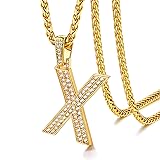 U7 Men Luxury Bling Letter Pendant 18K Gold Plated