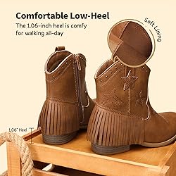 DREAM PAIRS Girls Cowgirl Cowboy Ankle Western
