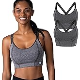 New Balance 2 Pack Sports Bras for Women, Seamless Wirefree Womens Sports Bra with Removable Pads, Athletic Wear for Workout