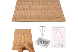 Macrame Board and Pins, 12×16 in Macrame Project Board, Double-Sided Grids Handmade Braiding Board with Instructions for Brai