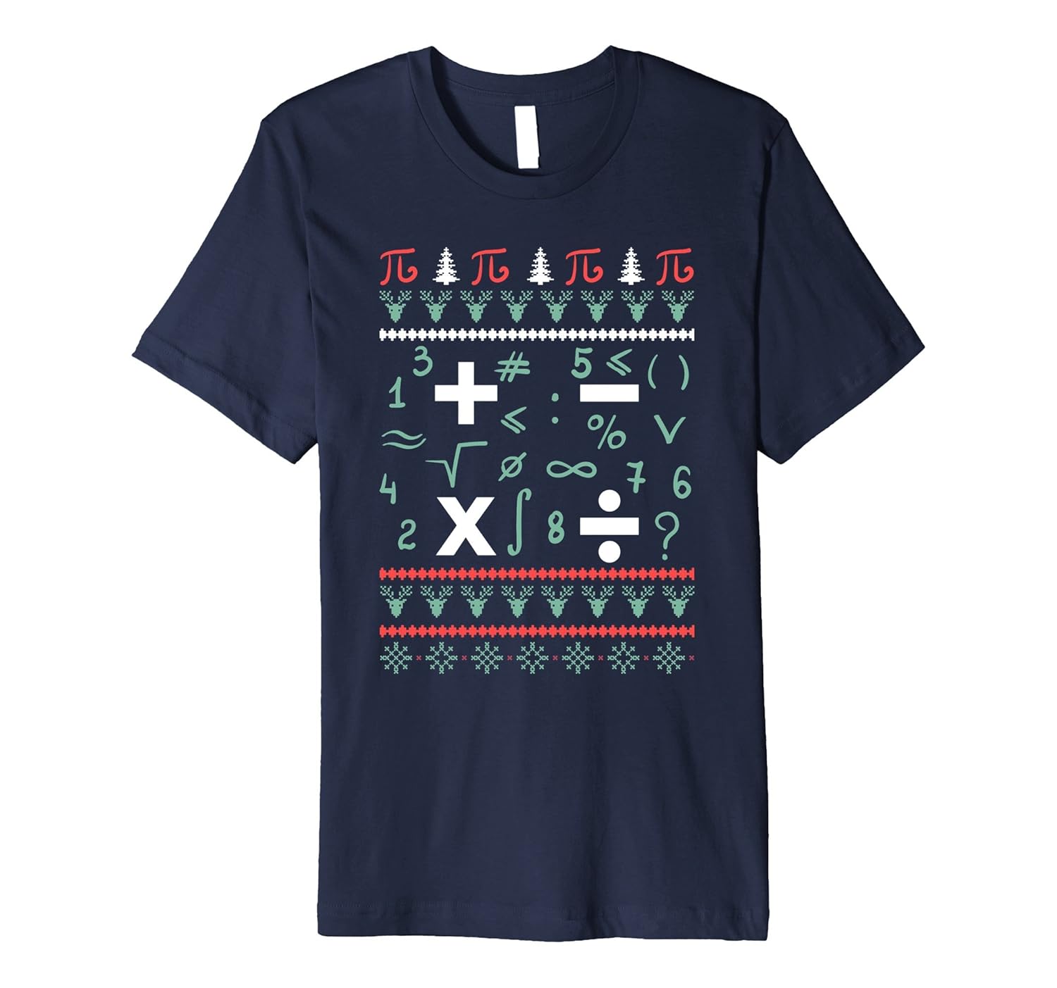 Math Ugly Christmas Sweater Holiday Premium T-Shirt-ANZ