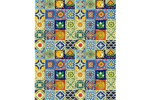 FIESTA BRANDS Mexican Talavera Tile Spanish Mediterranean Art Colorful 2"x2" Ceramic Hand Painted Mosaic for Bathroom, Wall, Mirror, Kitchen Rustic Decor Pottery (80)
