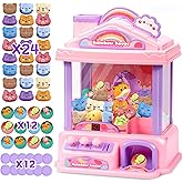 ROHSCE Mini Claw Machine for Kids | Girl Toys for Ages 8-13 Arcade Game Toy Claw Machine Electric Candy Vending Machine Toy with LED Lights & Adjustable Sound, Birthday Gifts for Girls Ages 4+, Pink